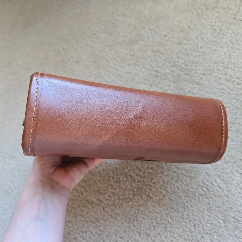 NEW Woven Leather Handbag Clutch Bag Satchel - Picture 8 of 10